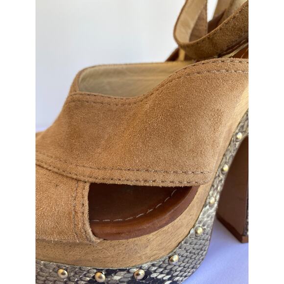 Alexandre Birman Suede & Snake Platform Sandals sz 36.5, US 6.5 - Picture 9 of 14